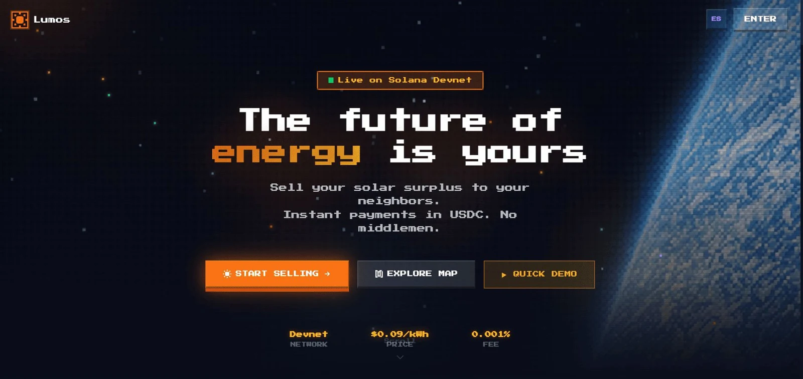 Lumos — Prueba de concepto de intercambio de energía solar