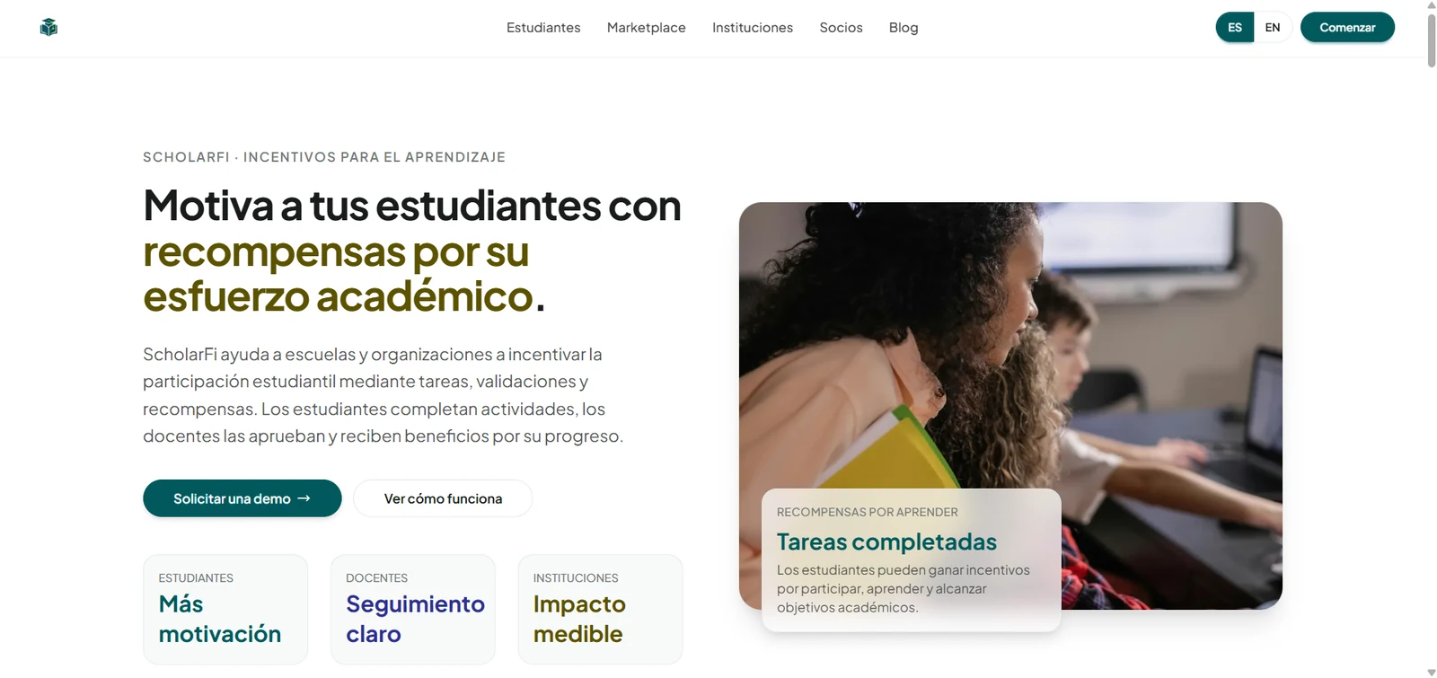 Scholarfi — MVP de plataforma educativa con blockchain